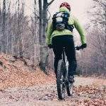 cycling in the woods